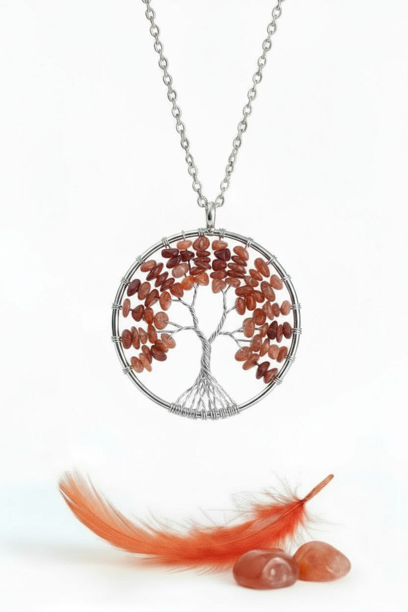 COLLIER ARBRE DE VIE - AGATE ROUGE - ESOTERYS