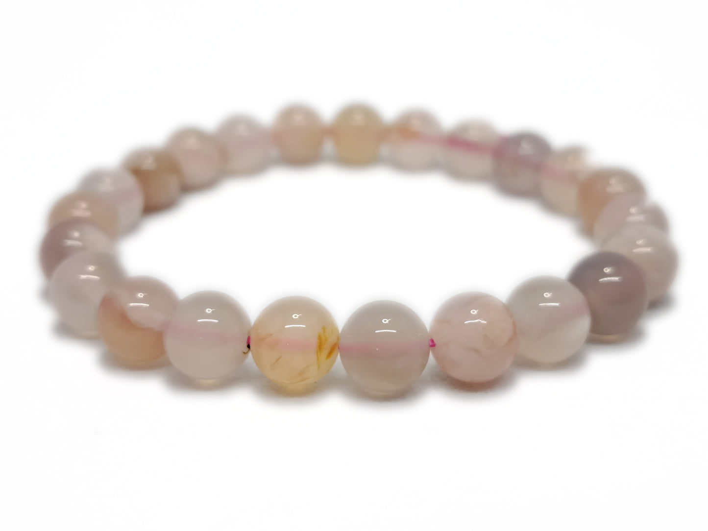 Bracelet AGATE FLEUR DE CERISIER Qualité A (8mm) - ESOTERYS