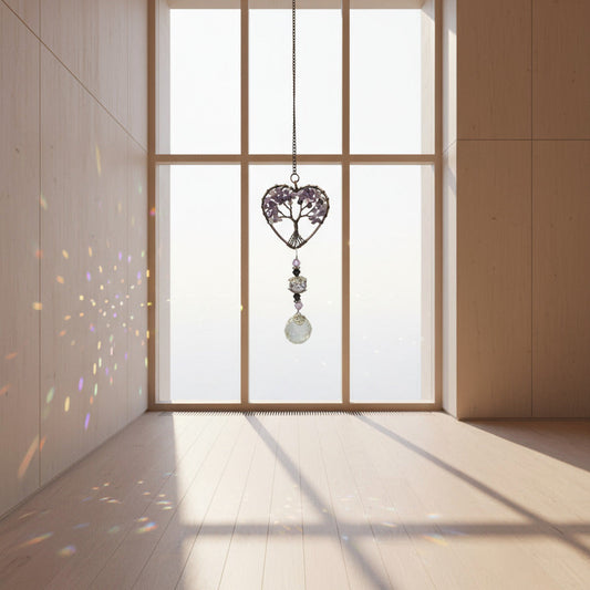 ATTRAPE SOLEIL- ARBRE DE VIE-COEUR AMETHYSTE