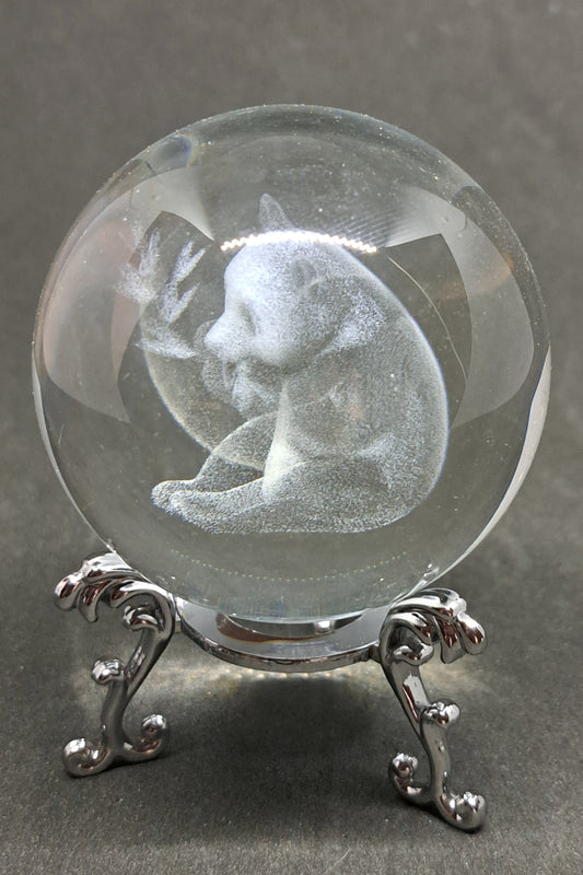 BOULE DE CRISTAL GRAVÉE 3 D - PANDA