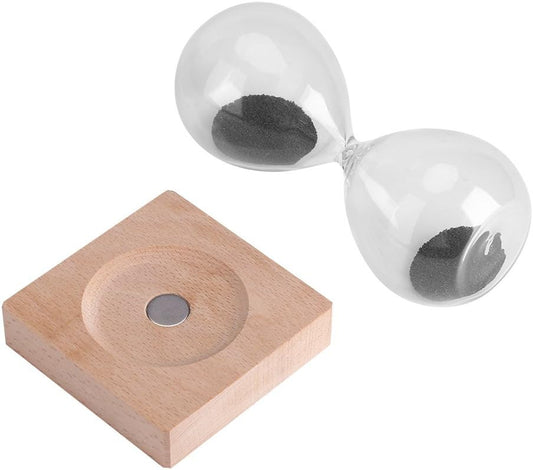 SABLIER MAGNÉTIQUE SUR SOCLE EN BOIS