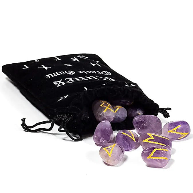 Pierres de Divination – Runes en Améthyste Polie naturelle