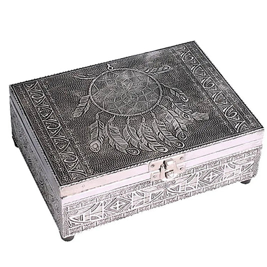 Boîte pour Tarots ou Pierres – Motif Attrape-Rêves – Protection & Énergies Positives