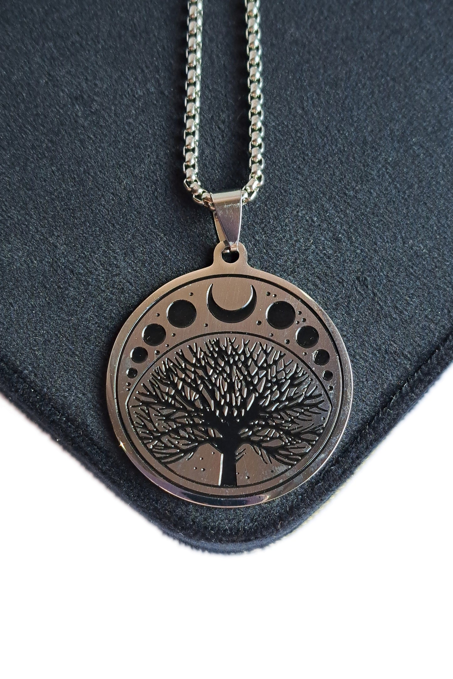 COLLIER ARBRE DE VIE / CYCLE LUNAIRE EN ACIER INOXYDABLE - ESOTERYS