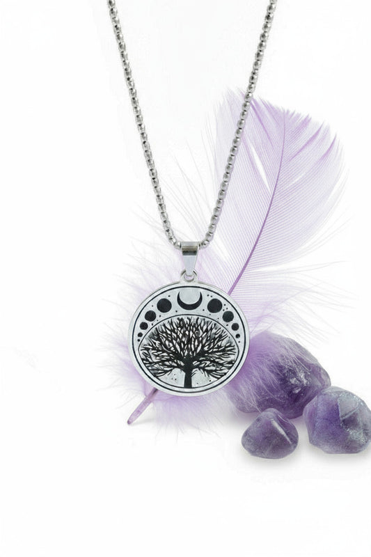 COLLIER ARBRE DE VIE / CYCLE LUNAIRE EN ACIER INOXYDABLE - ESOTERYS