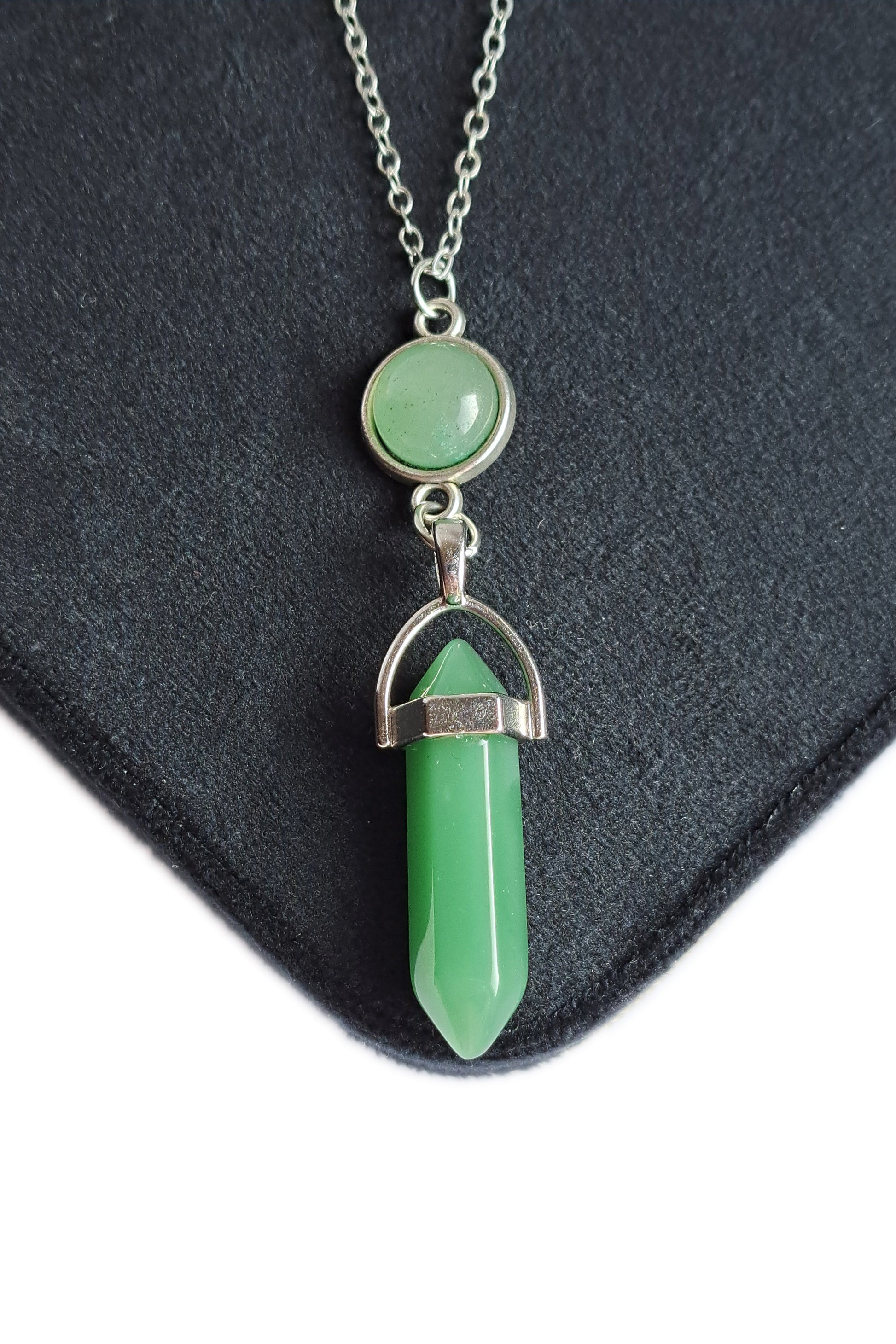 COLLIER/PENDULE POINTE BITERMINÉE AVENTURINE - ESOTERYS