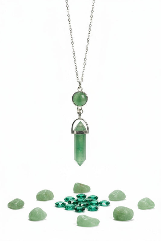 COLLIER/PENDULE POINTE BITERMINÉE AVENTURINE - ESOTERYS
