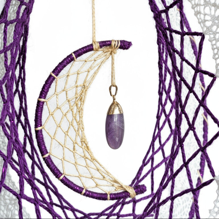 Attrape-rêves “Douceur émotionnelle” – Améthyste - 100 % artisanale, création unique