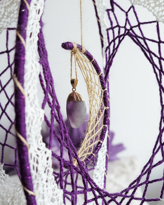Attrape-rêves “Douceur émotionnelle” – Améthyste - 100 % artisanale, création unique