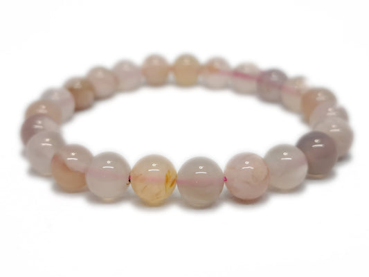 Bracelet AGATE FLEUR DE CERISIER Qualité A (8mm) - ESOTERYS