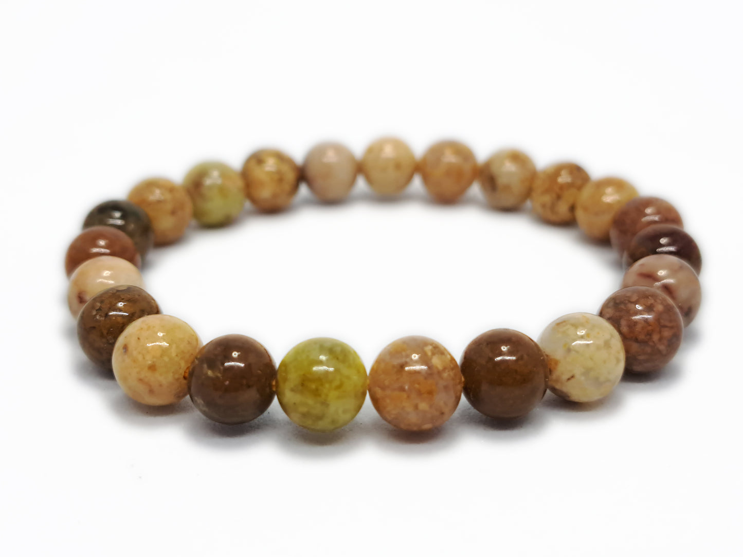 Bracelet AGATE MOUSSE JAUNE Qualité A (8mm) - ESOTERYS