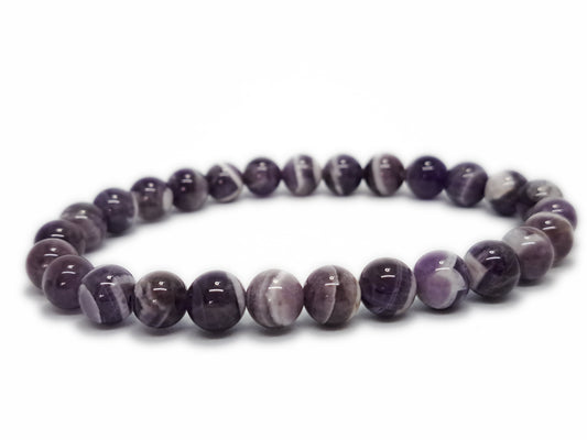 Bracelet AMETHYSTE RUBANNEE Qualité AA BRESIL (8mm) T2 - ESOTERYS