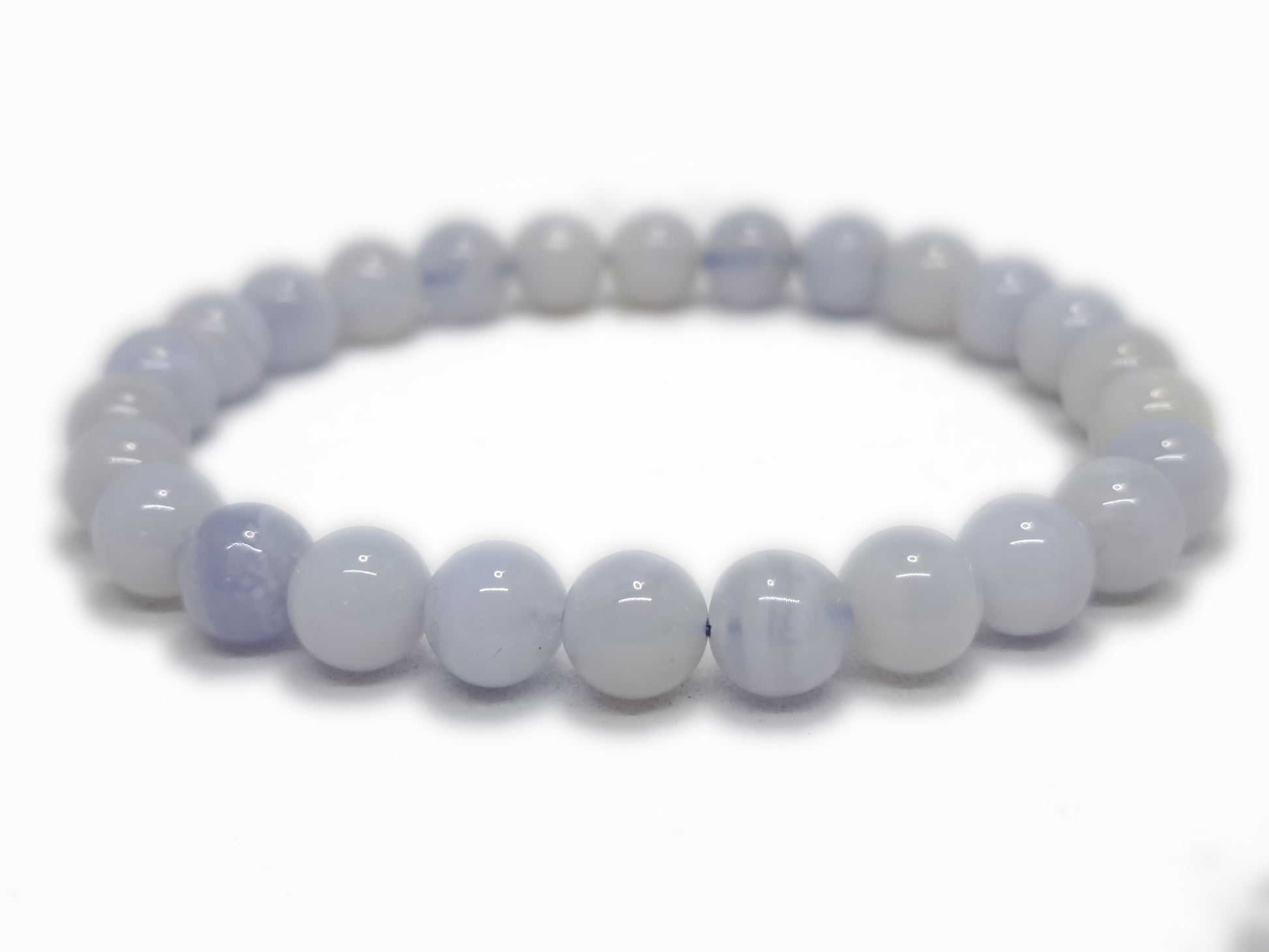 Bracelet CALCEDOINE BLEUE Qualité NAMIBIE AA (8mm) - ESOTERYS
