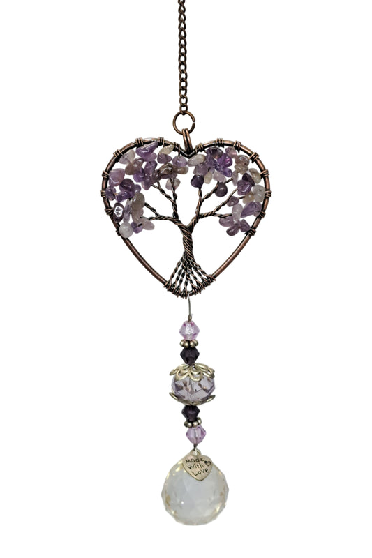 ATTRAPE SOLEIL- ARBRE DE VIE-COEUR AMETHYSTE