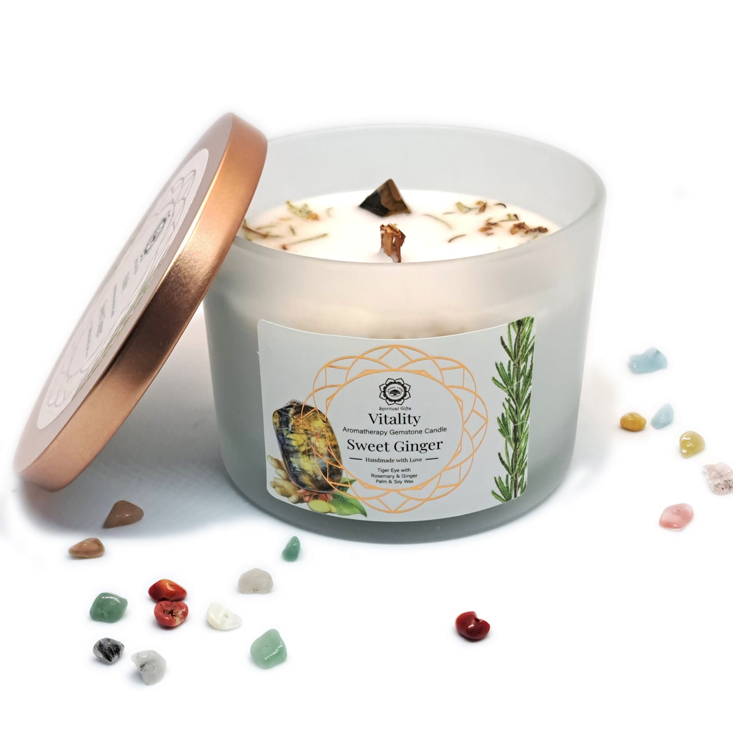 BOUGIE GINGEMBRE DOUX & OEIL DE TIGRE - VITALITÉ - ESOTERYS