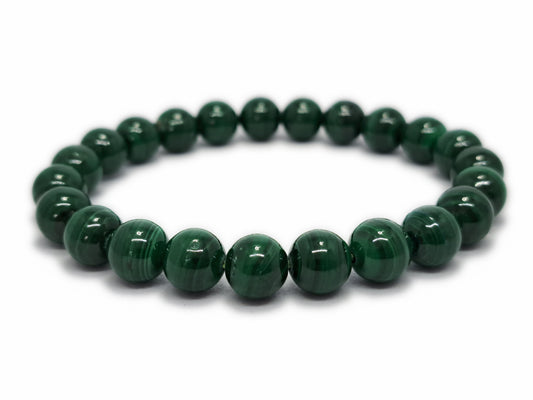 Bracelet MALACHITE FONCEE Qualité AA (8mm) - ESOTERYS