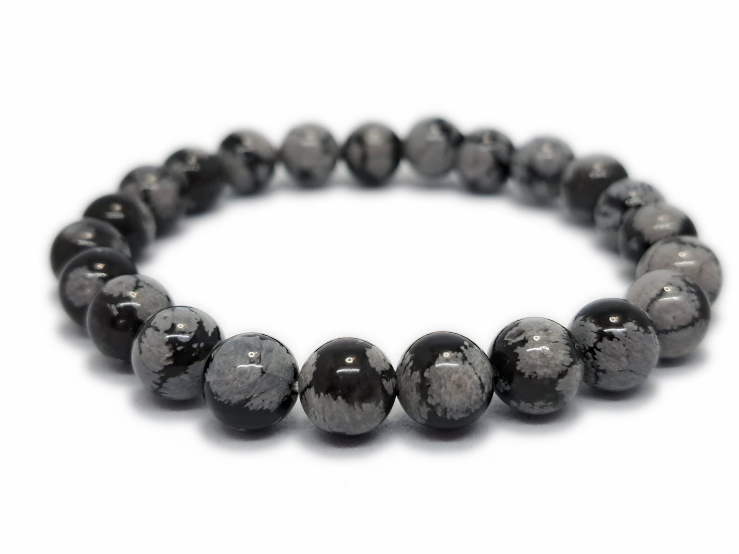 Bracelet OBSIDIENNE FLOCON DE NEIGE Qualité AB (8mm) - ESOTERYS