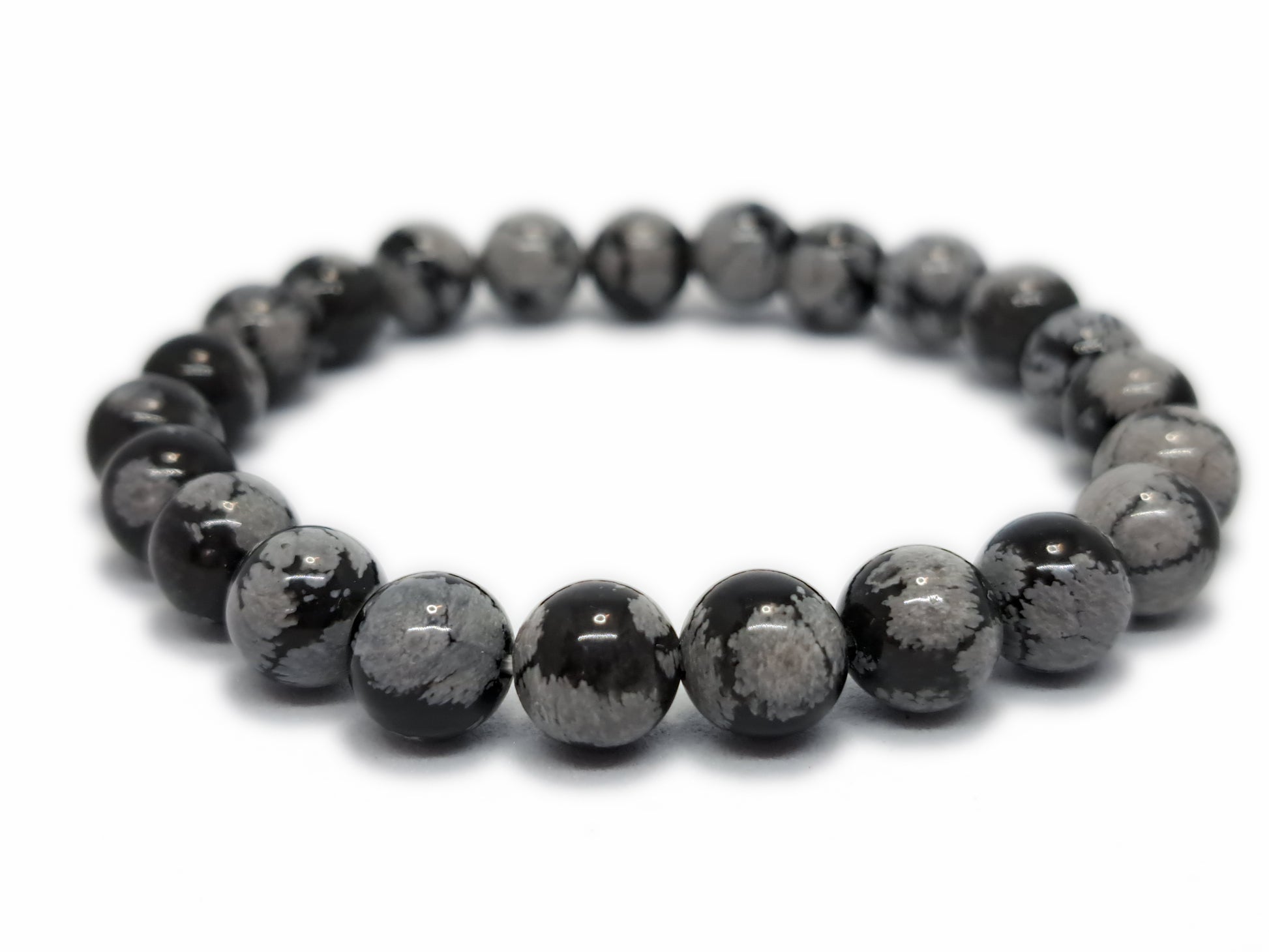Bracelet OBSIDIENNE FLOCON DE NEIGE Qualité AB (8mm) - ESOTERYS