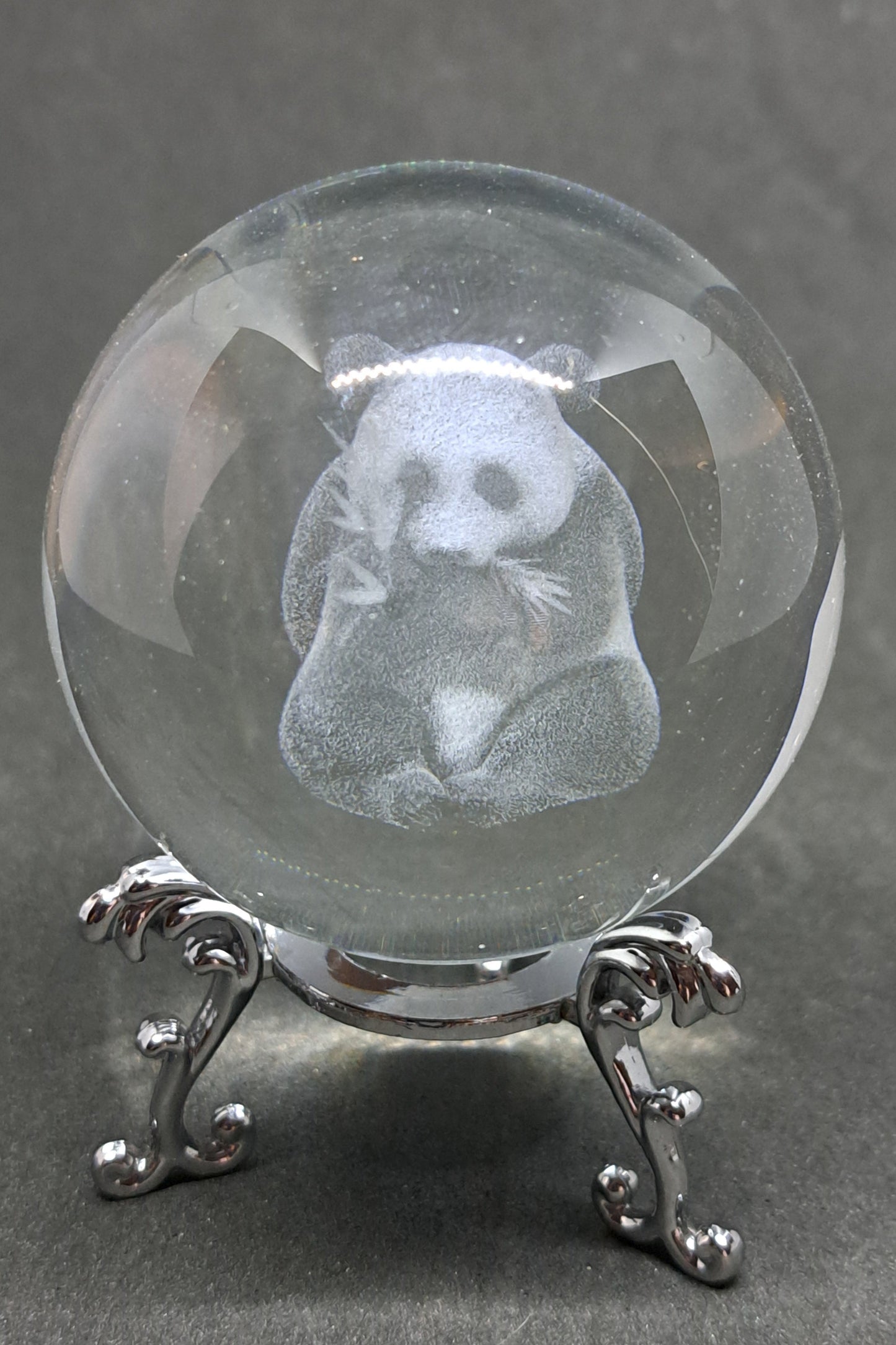BOULE DE CRISTAL GRAVÉE 3 D - PANDA