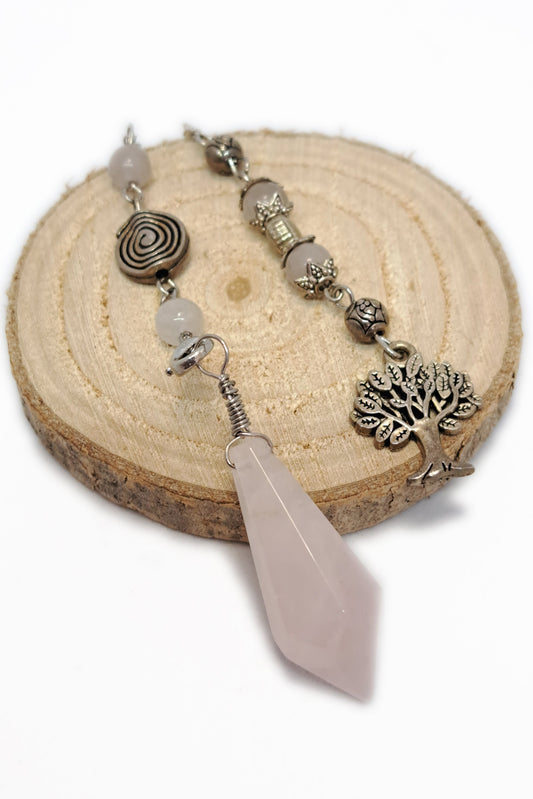 PENDULE ARBRE DE VIE - QUARTZ ROSE - ESOTERYS