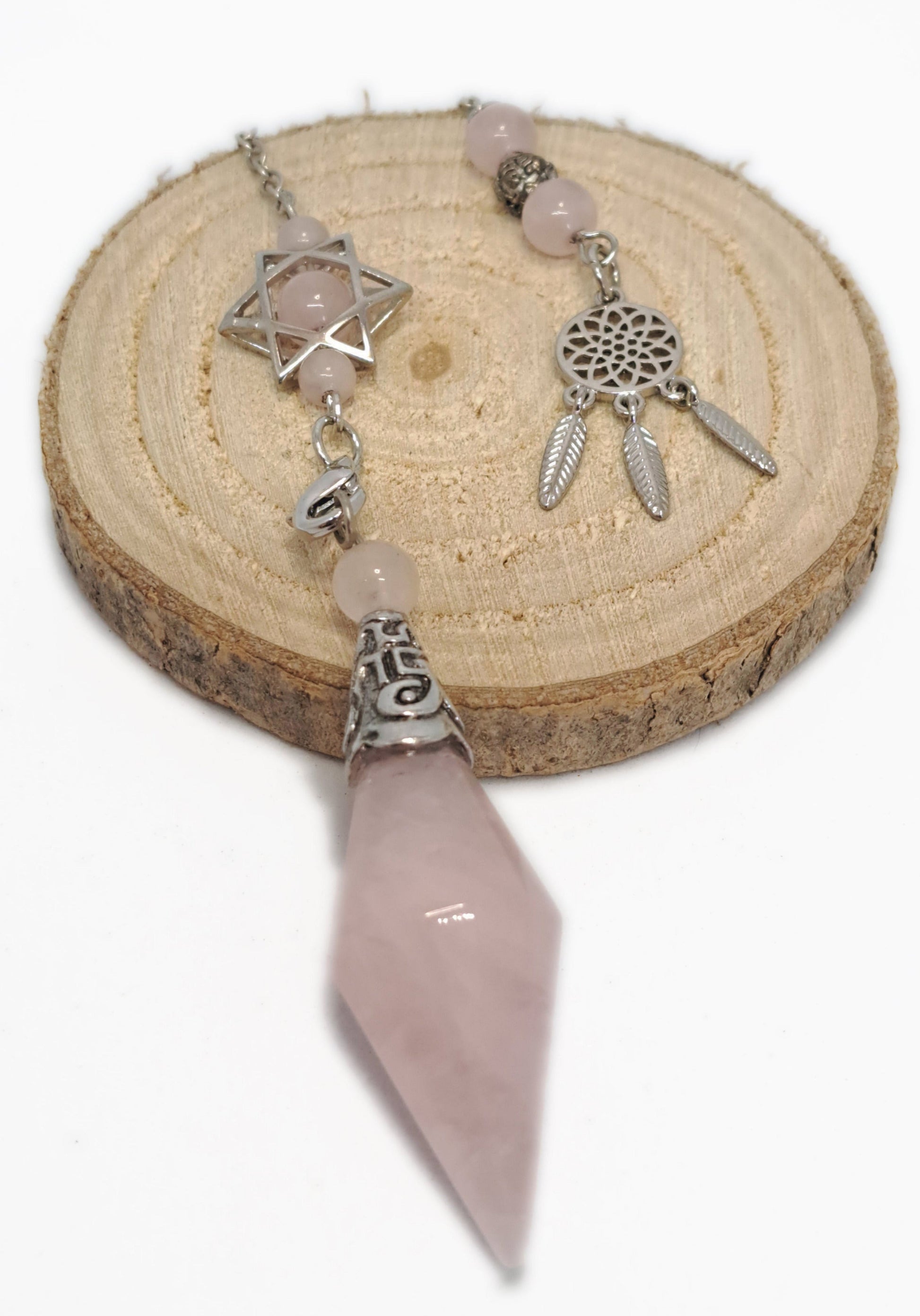 PENDULE ATTRAPE REVE - QUARTZ ROSE - ESOTERYS