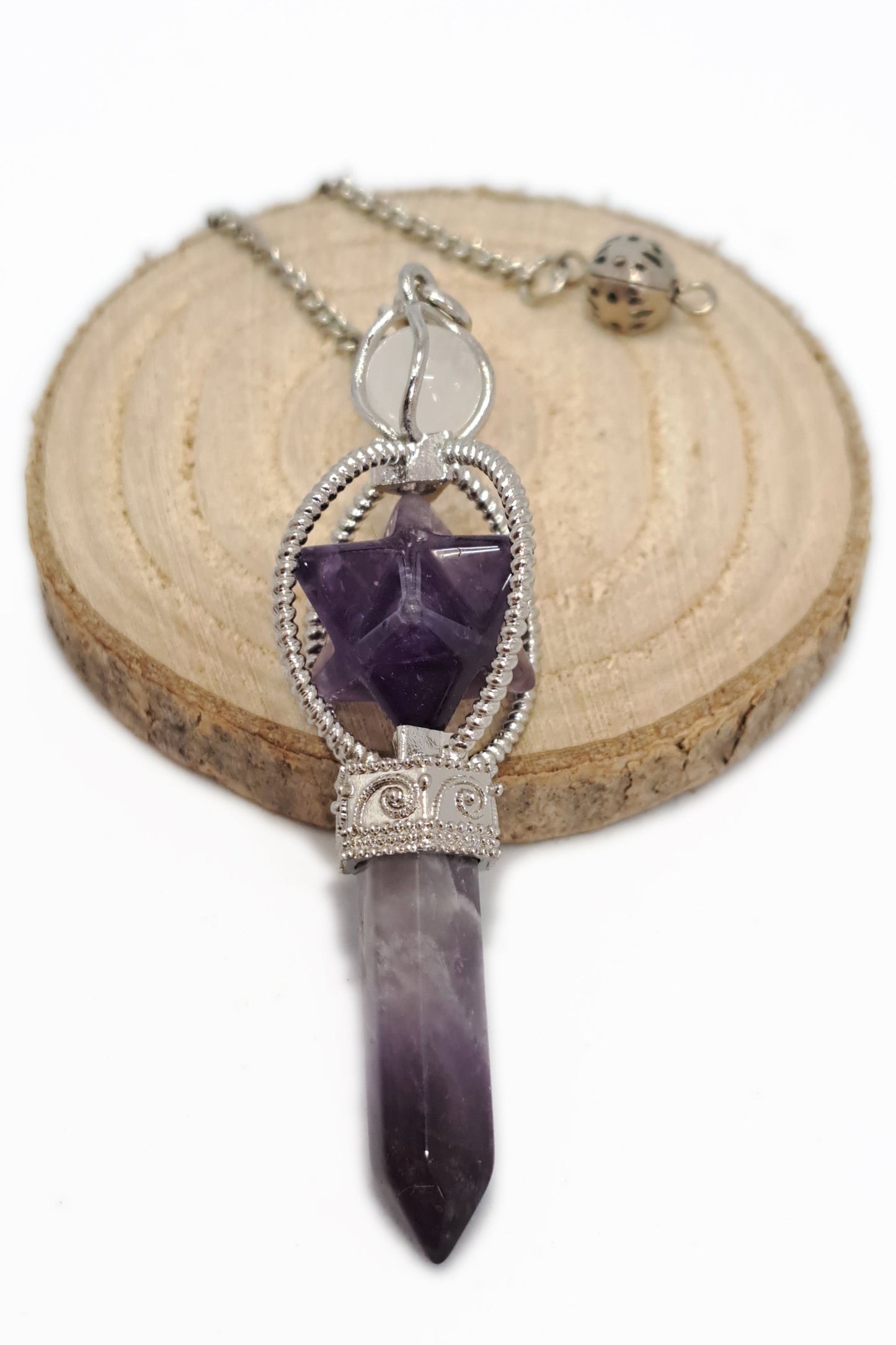 PENDULE ÉTOILE MERKABA - AMETHYSTE - ESOTERYS