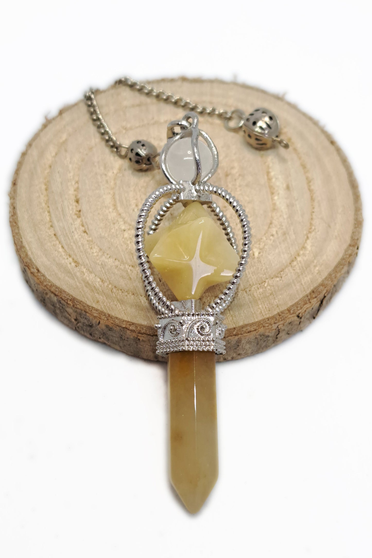 PENDULE ÉTOILE MERKABA- JADE JAUNE - ESOTERYS