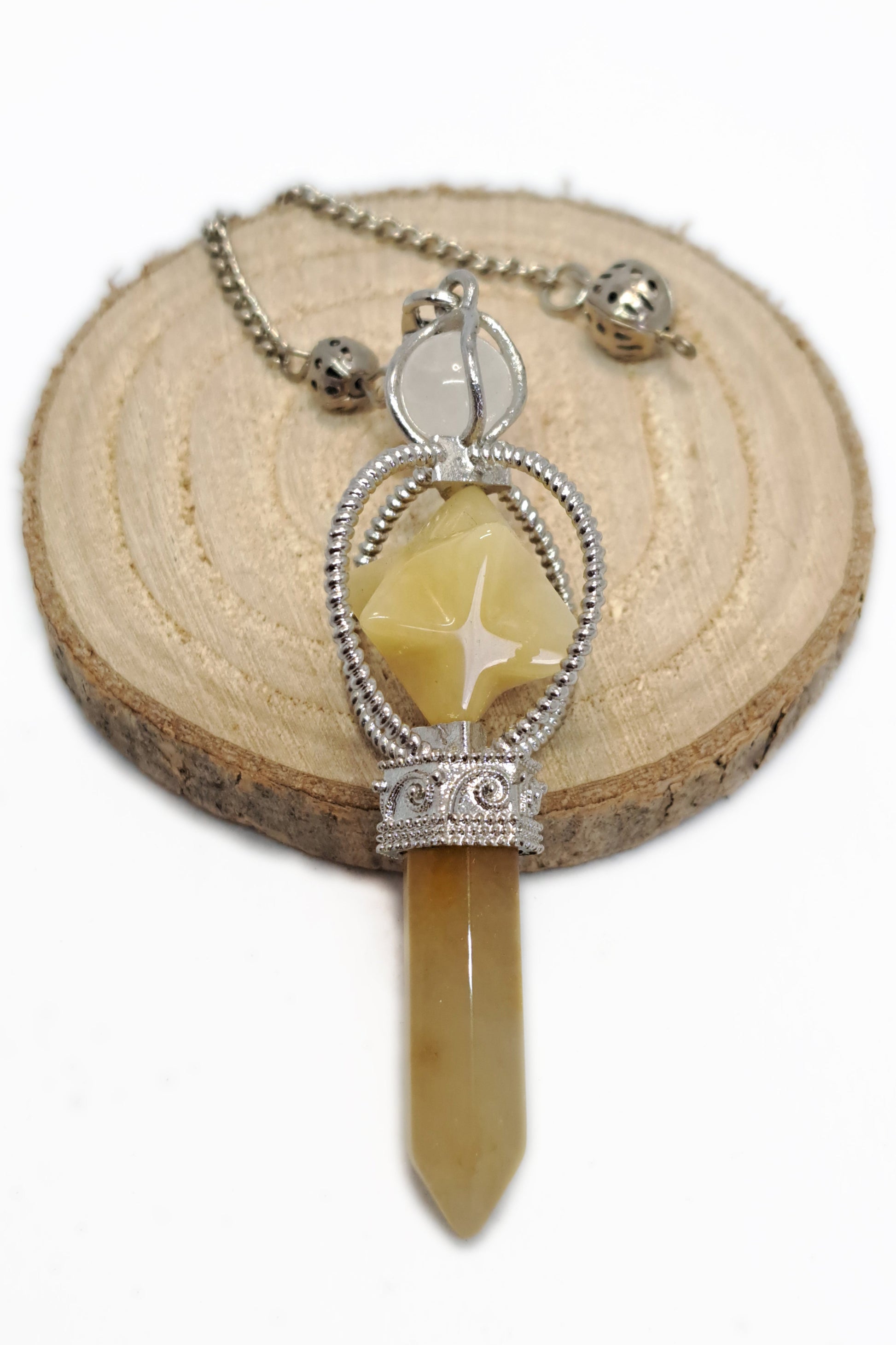 PENDULE ÉTOILE MERKABA- JADE JAUNE - ESOTERYS