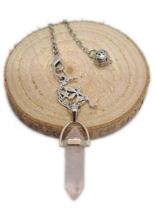 PENDULE FÉE- QUARTZ ROSE - ESOTERYS
