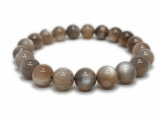 Bracelet PIERRE DE LUNE BRUNE Qualité AA (8,5-9,5mm) - ESOTERYS