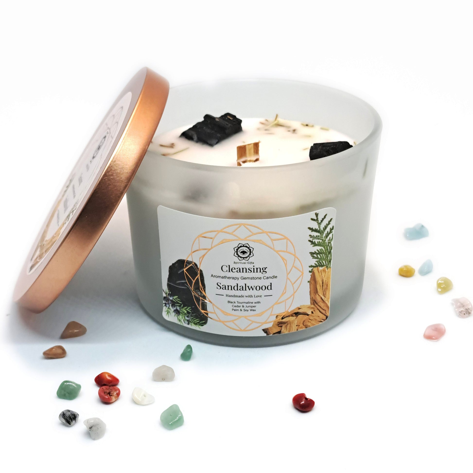 BOUGIE SANTAL & TOURMALINE NOIRE - NETTOYAGE - ESOTERYS