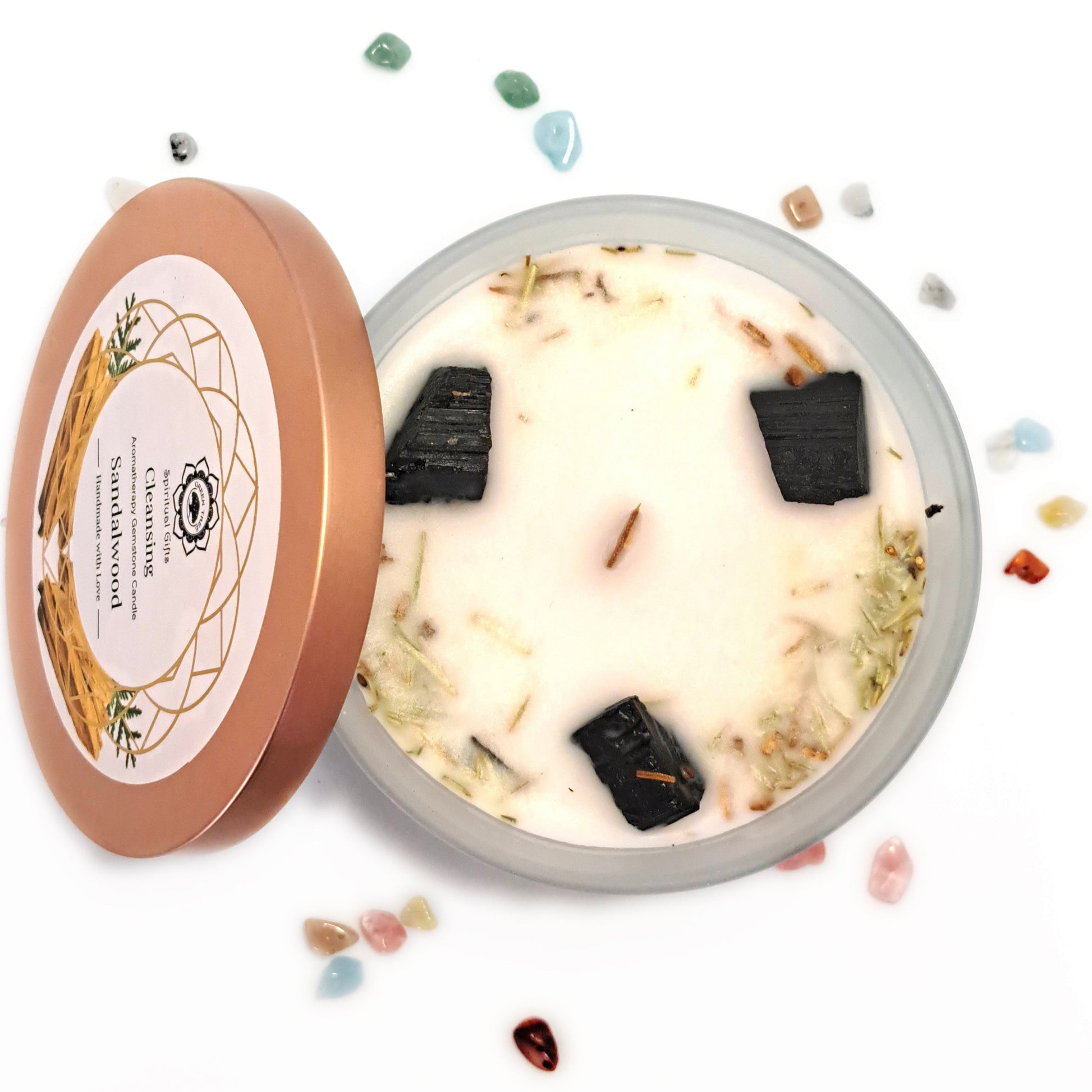 BOUGIE SANTAL & TOURMALINE NOIRE - NETTOYAGE - ESOTERYS