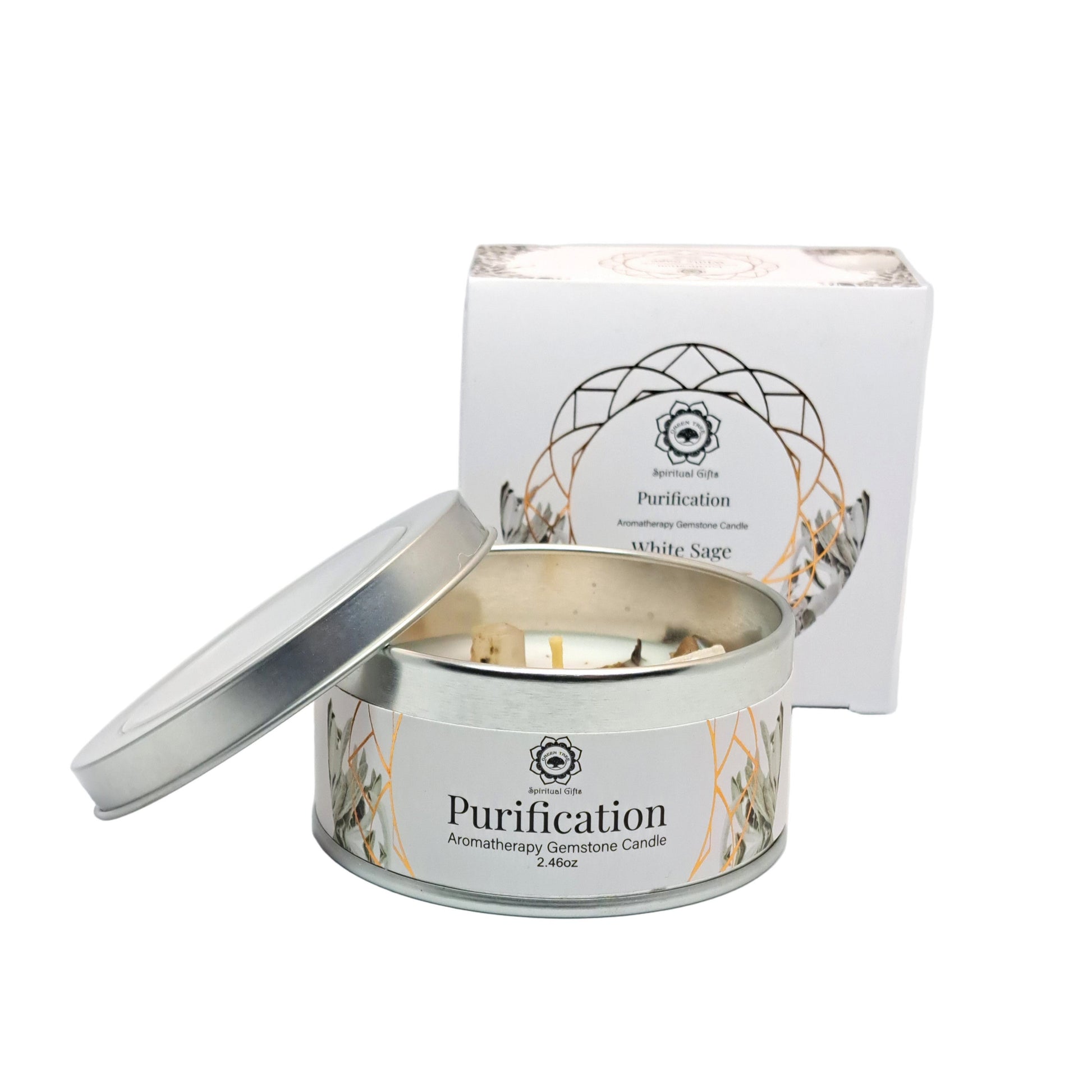 BOUGIE SAUGE BLANCHE & SÉLÉNITE - PURIFICATION - ESOTERYS