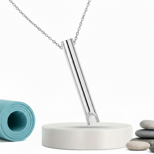 Collier Apaisant Argent– Réducteur d’Anxiété & Outil de Respiration Consciente -Yoga