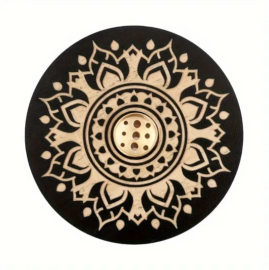 Porte-Encens Mandala en Bois Sculpté