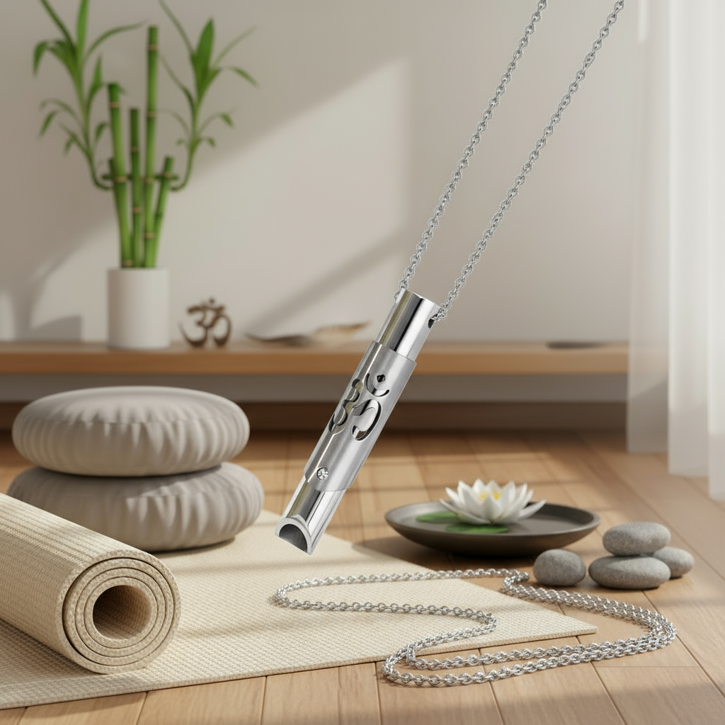 Collier Apaisant “OM” Argenté – Respiration Consciente & Méditation