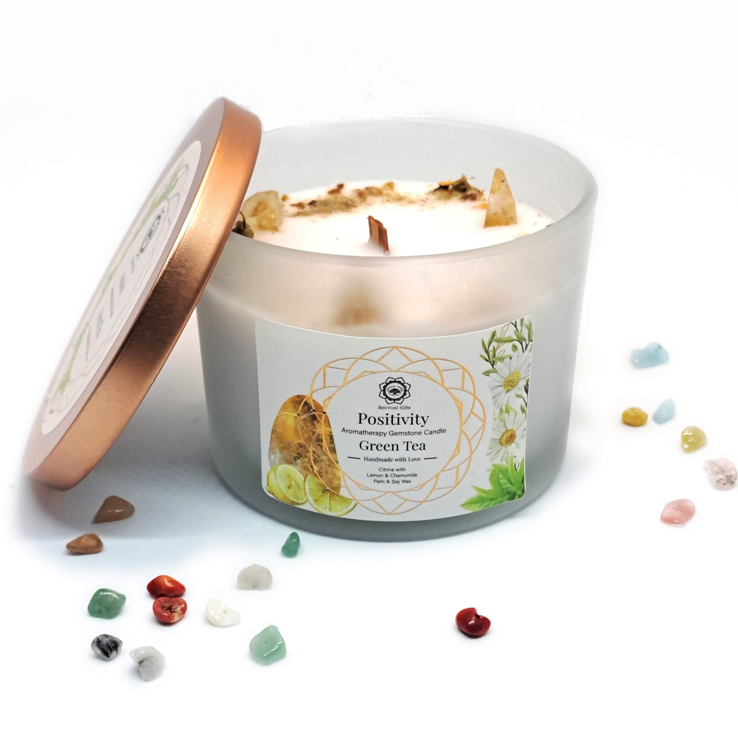 BOUGIE THÉ VERT & CITRINE - POSITIVITÉ - ESOTERYS
