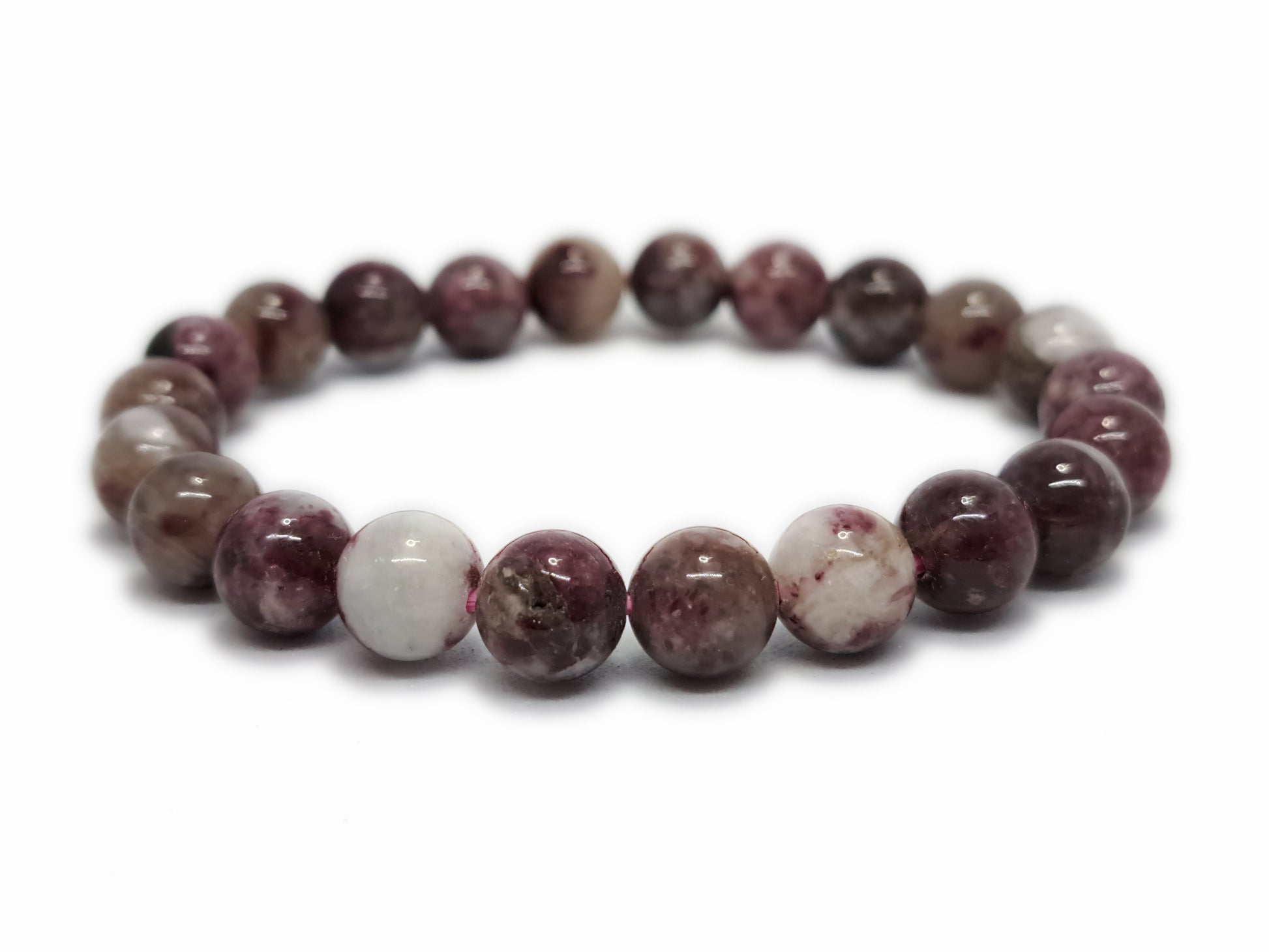 Bracelet TOURMALINE ROSE SUR QUARTZ Qualité A+ (8-9mm) - ESOTERYS