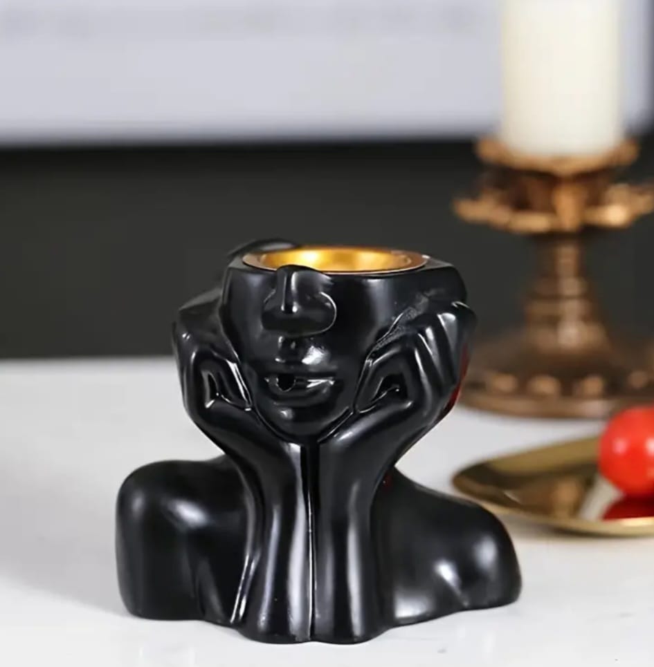 Fontaine d’Encens Rétrograde – Sculpture Visage Contemplatif