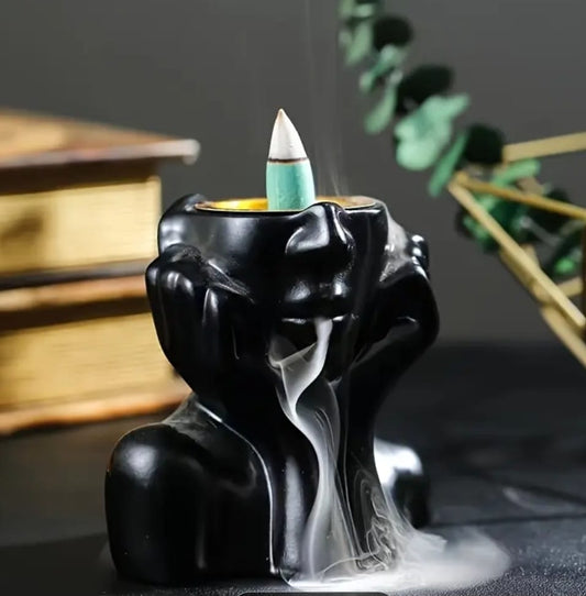 Fontaine d’Encens Rétrograde – Sculpture Visage Contemplatif