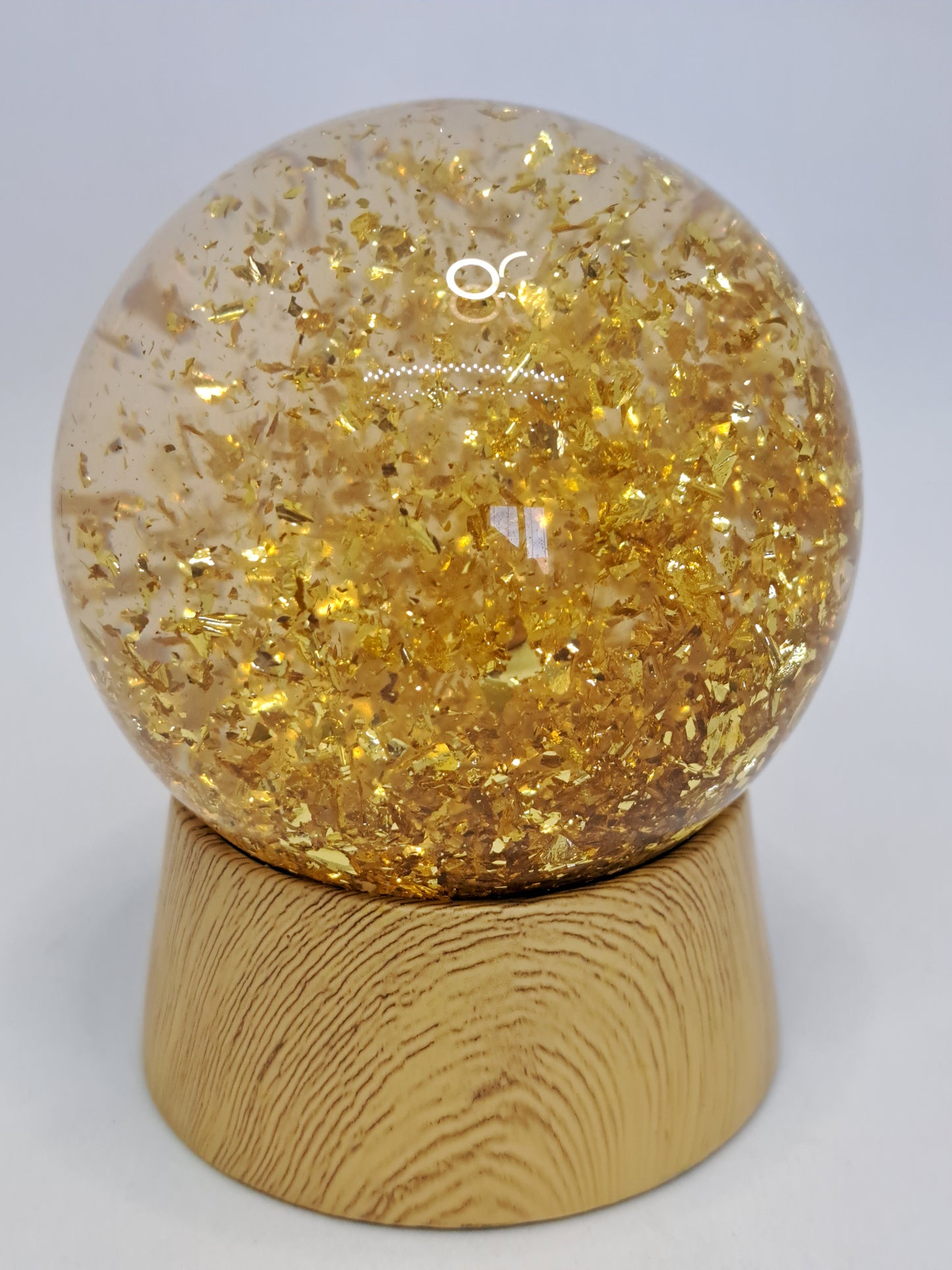 BOULE DÉCORATIVE BIEN-ÊTRE-FEUILLES D'OR FLOTTANTES