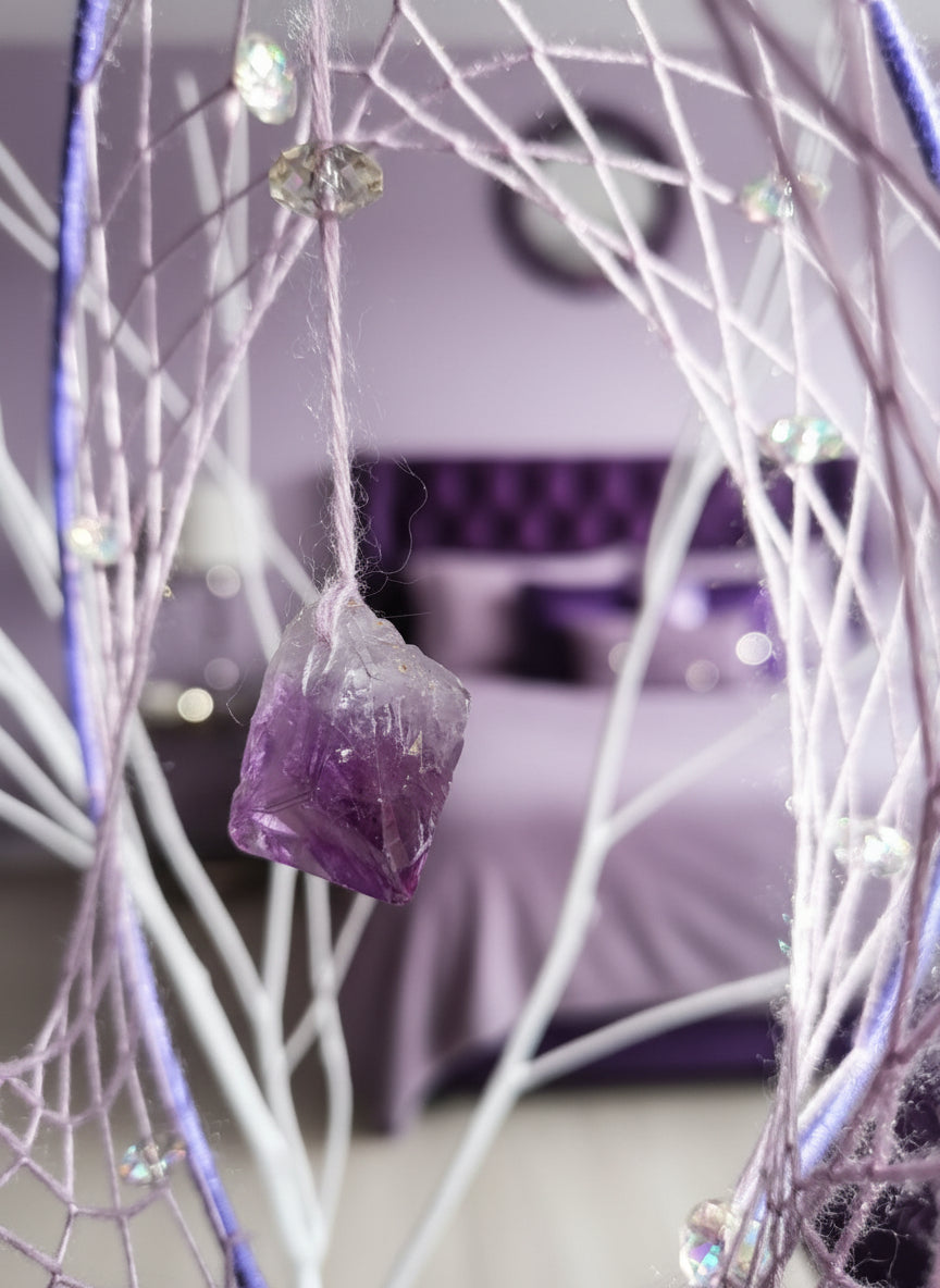 Attrape-rêves " Douceur émotionnelle " Améthyste - 100% artisanal. Création unique