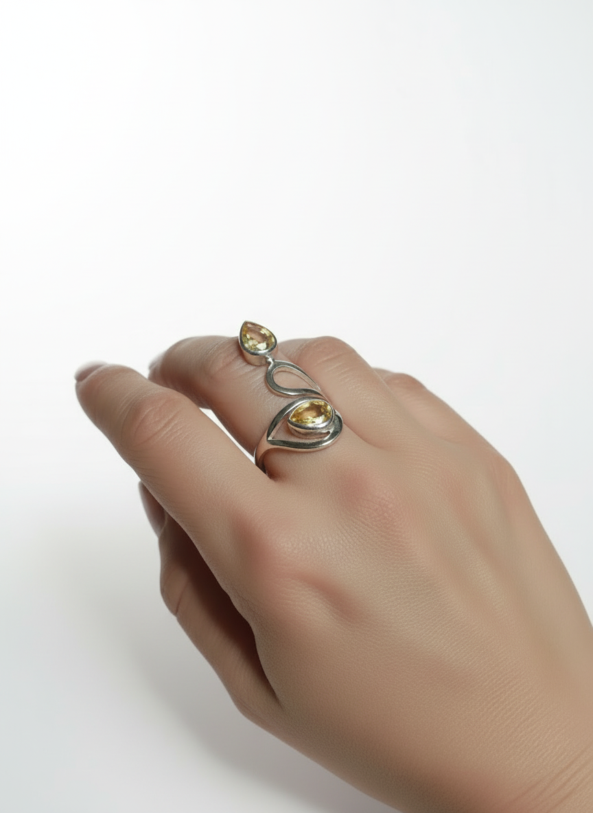 Bague Argent 925-Citrine AAA - ESOTERYS