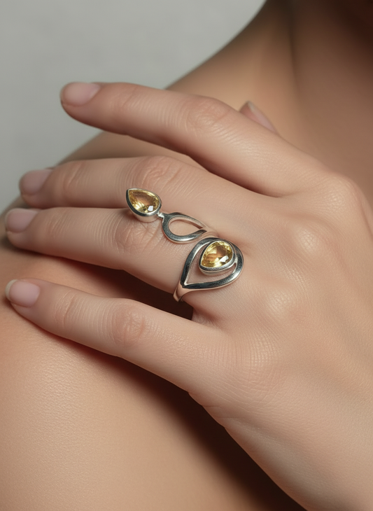 Bague Argent 925-Citrine AAA