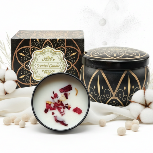 Bougie parfumée en boîte métal (cire de soja)- Musc blanc