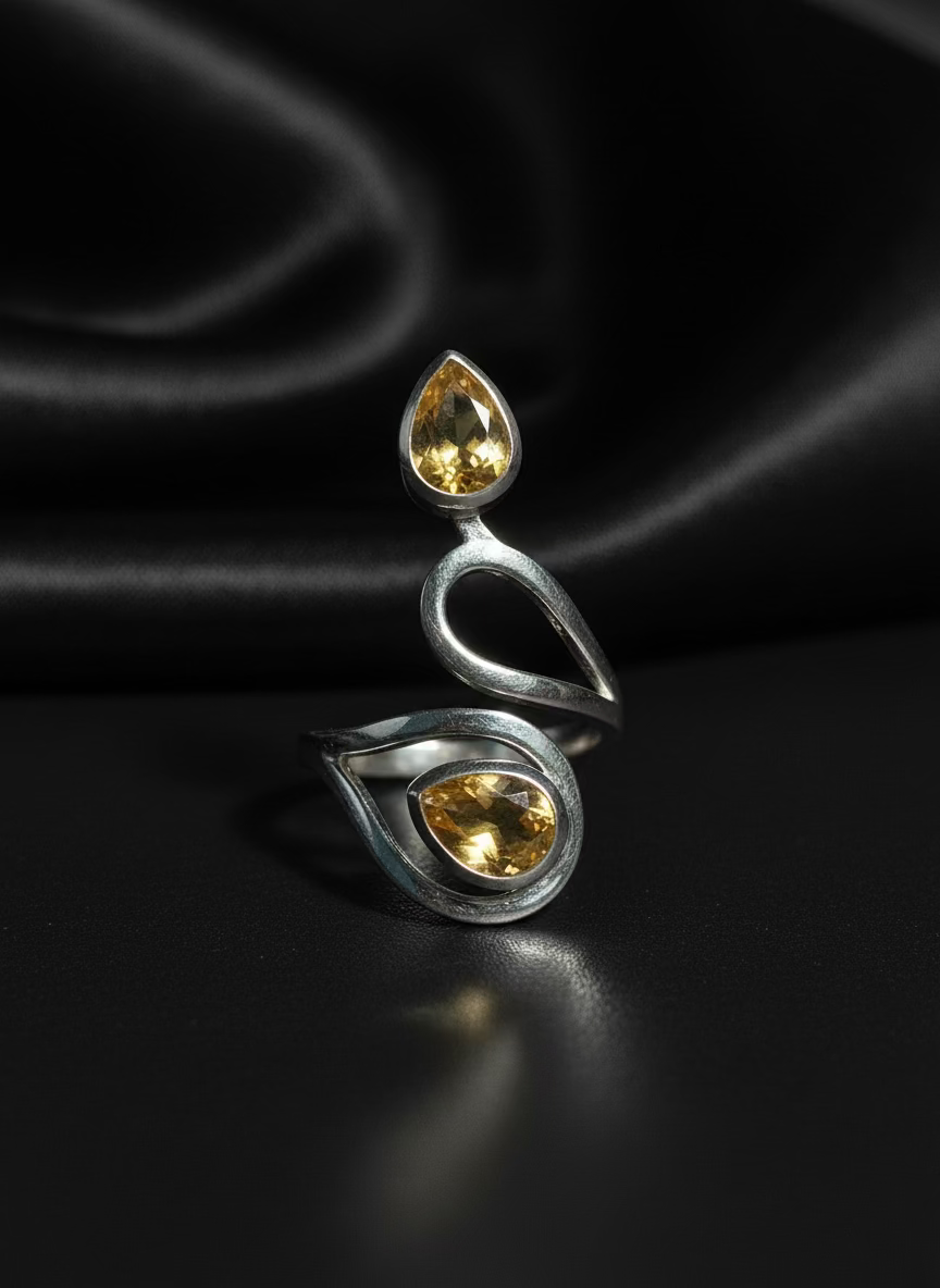 Bague Argent 925-Citrine AAA - ESOTERYS